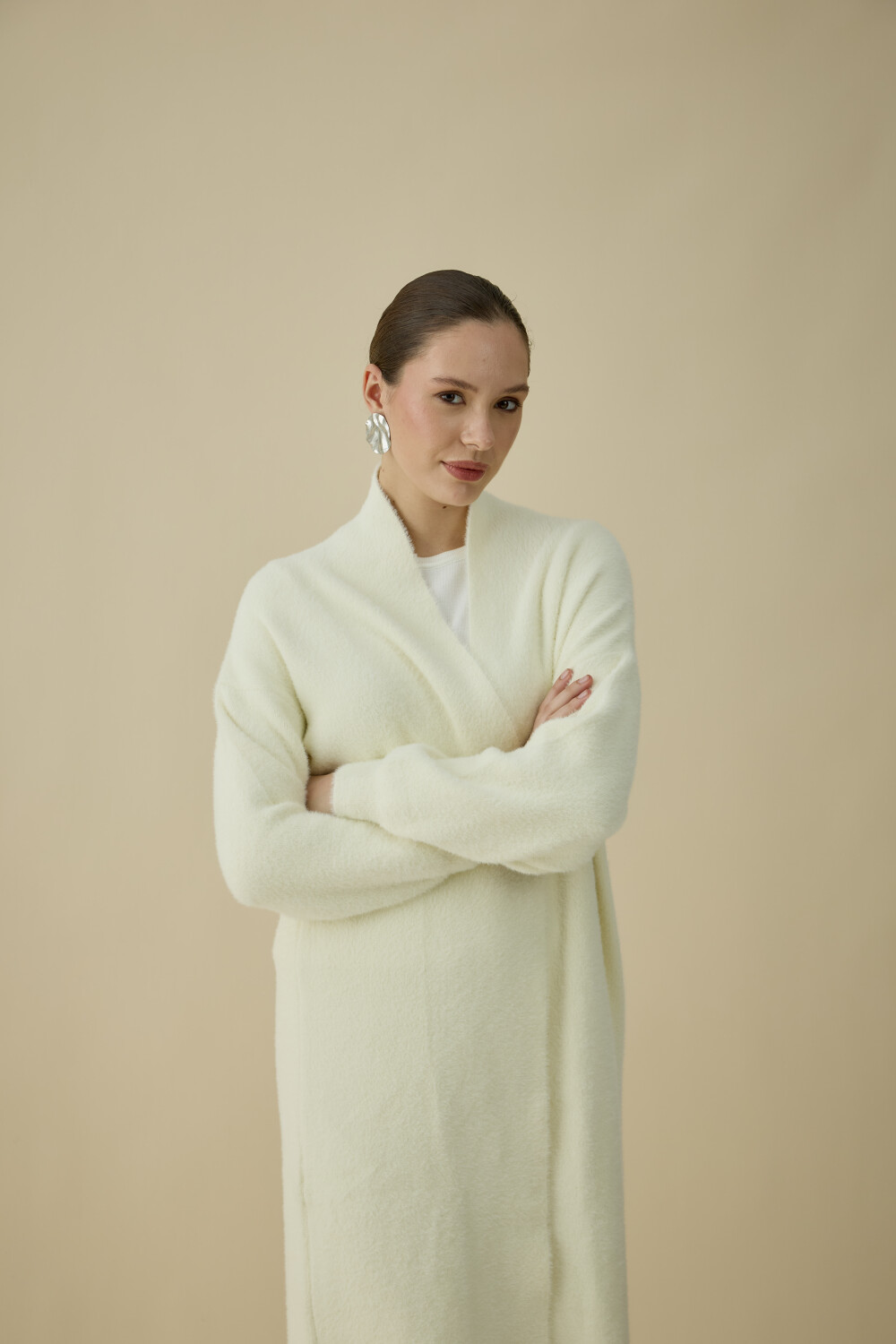 SAÇAKLI UZUN HIRKA EKRU - 3