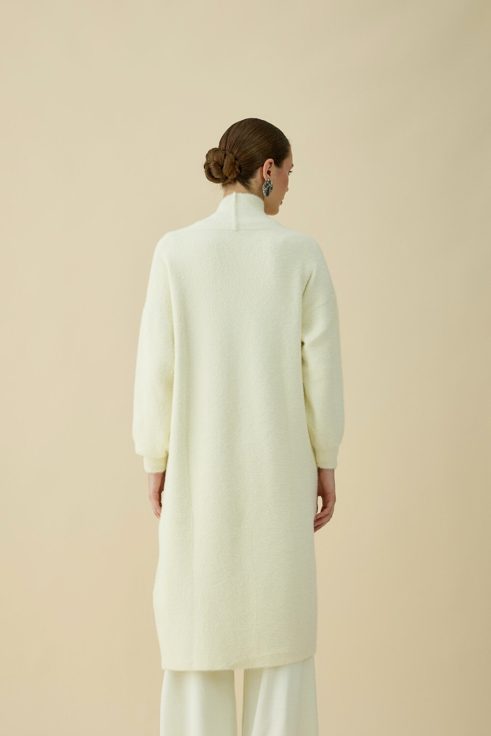 SAÇAKLI UZUN HIRKA EKRU - 6