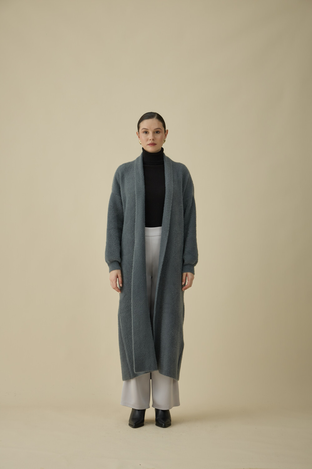 SAÇAKLI UZUN HIRKA GRİ - 3