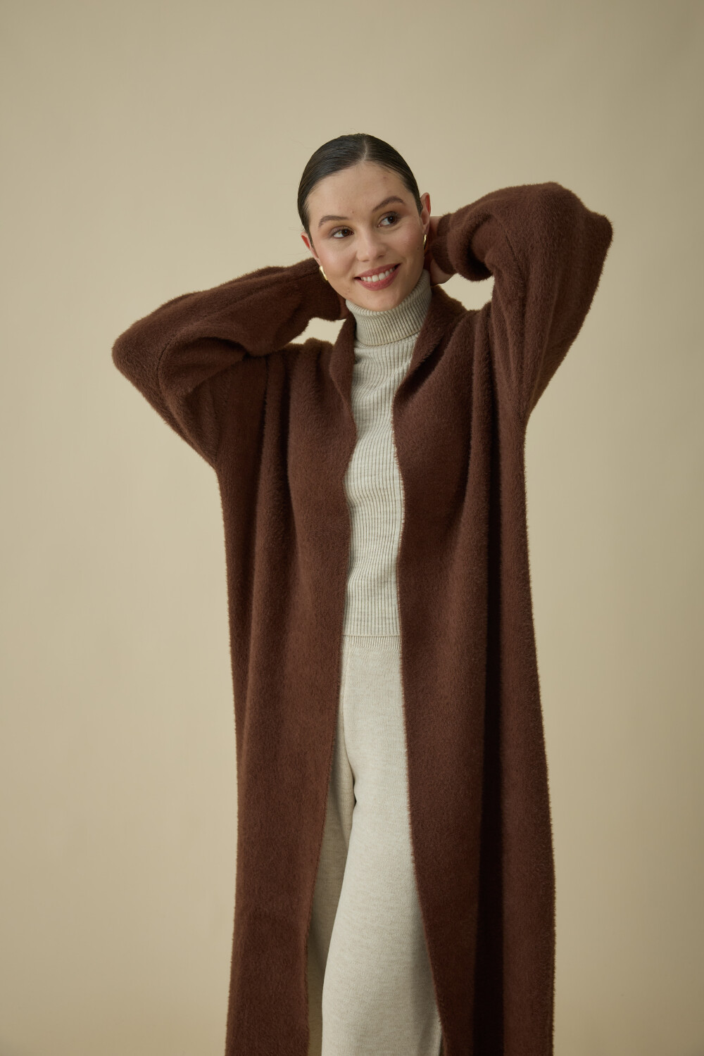 SAÇAKLI UZUN HIRKA KAHVE - 7