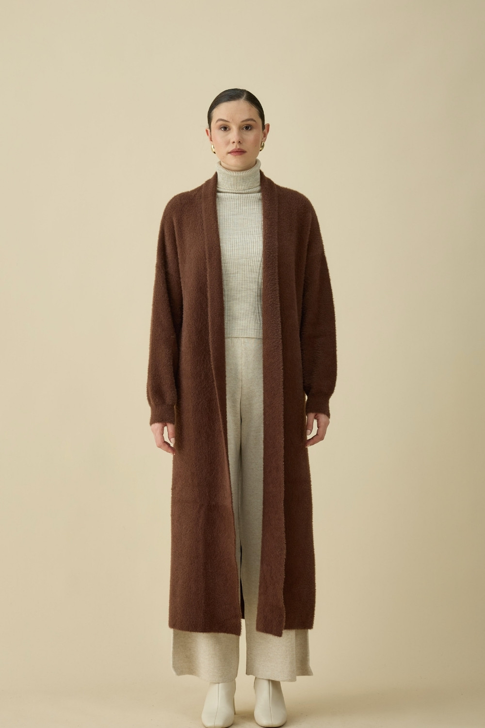 SAÇAKLI UZUN HIRKA KAHVE - 1