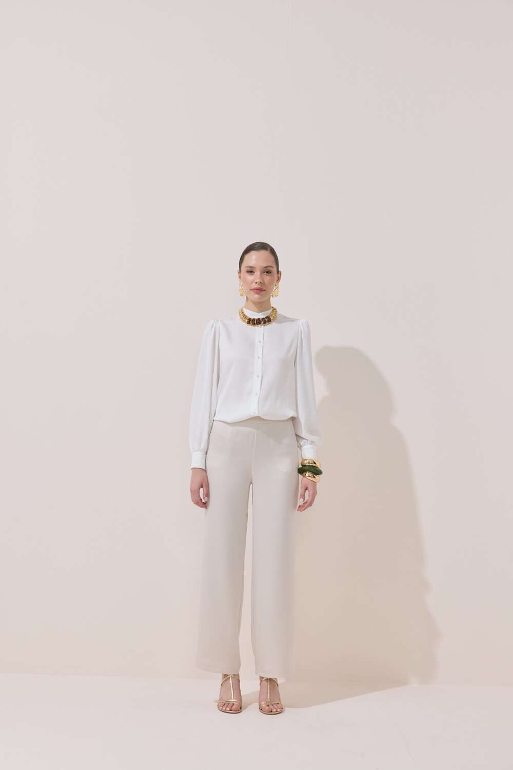 SATEN PANTOLON BEJ - 2