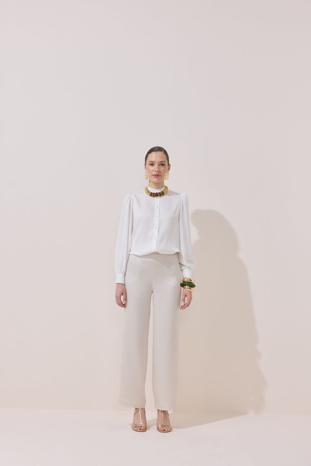 SATEN PANTOLON BEJ - 2