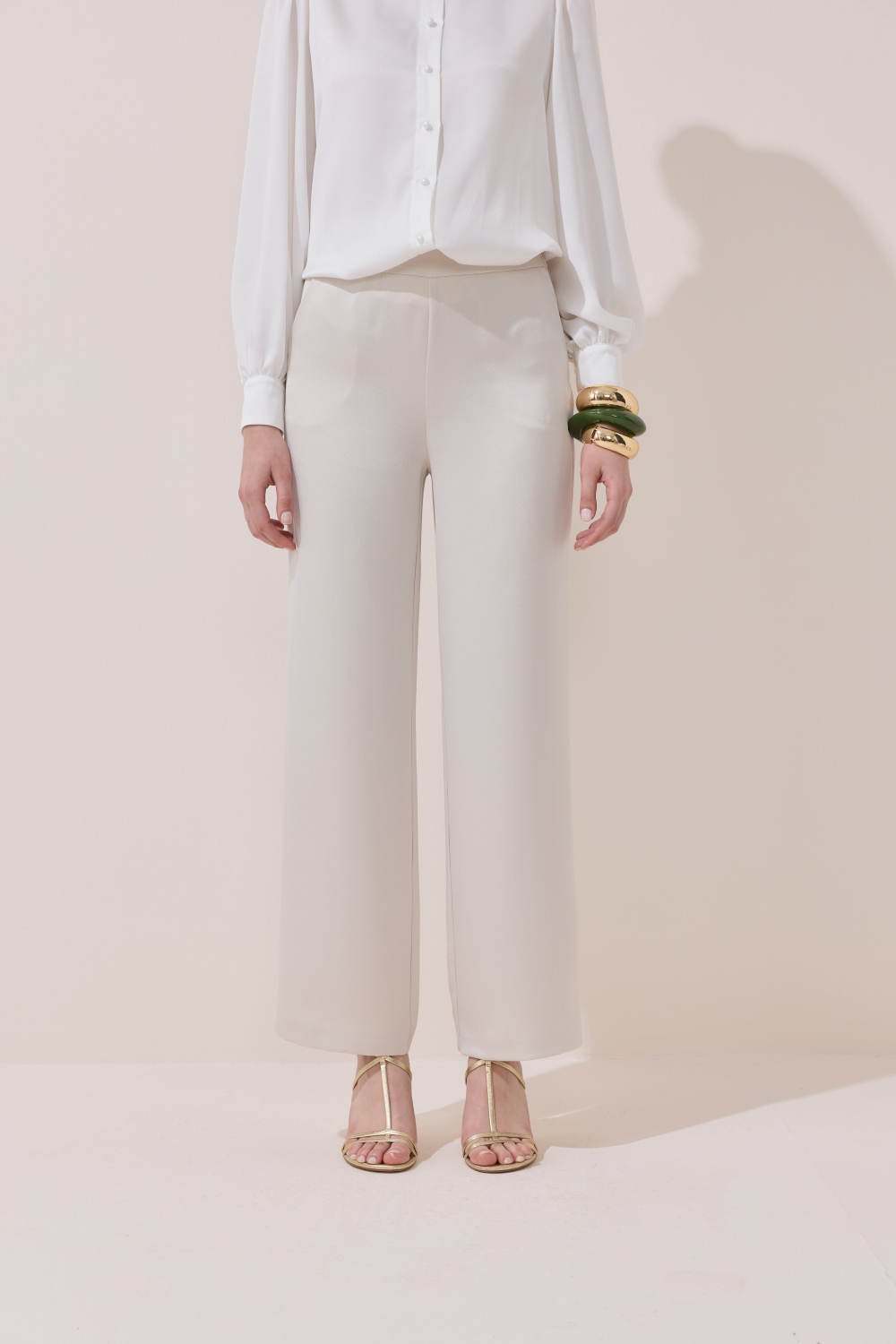 SATEN PANTOLON BEJ - 1