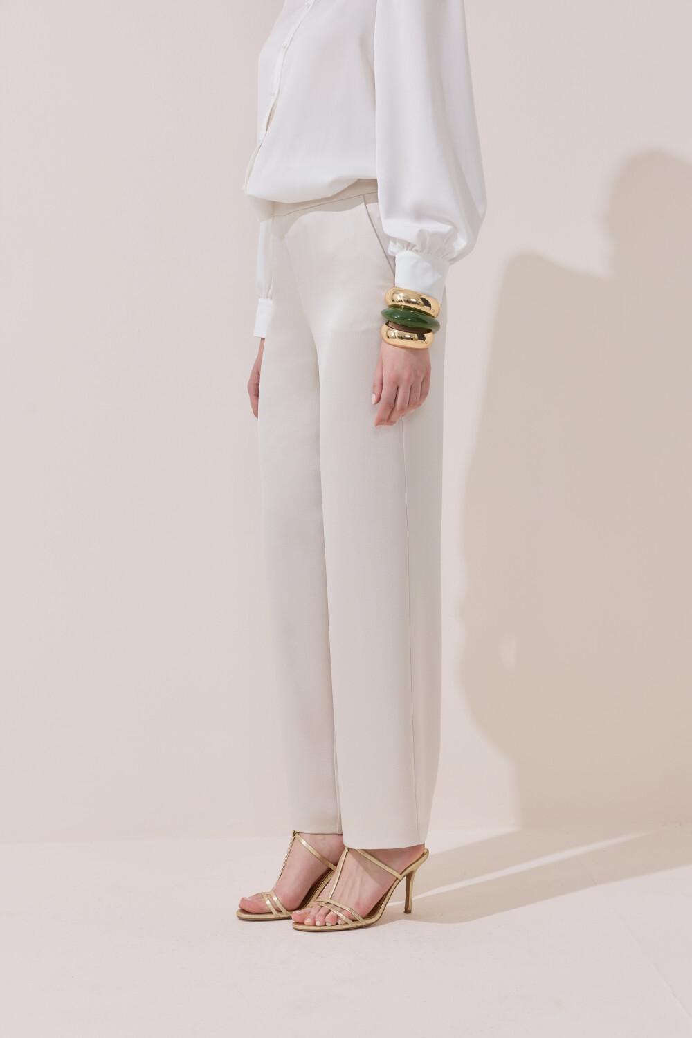 SATEN PANTOLON BEJ - 3