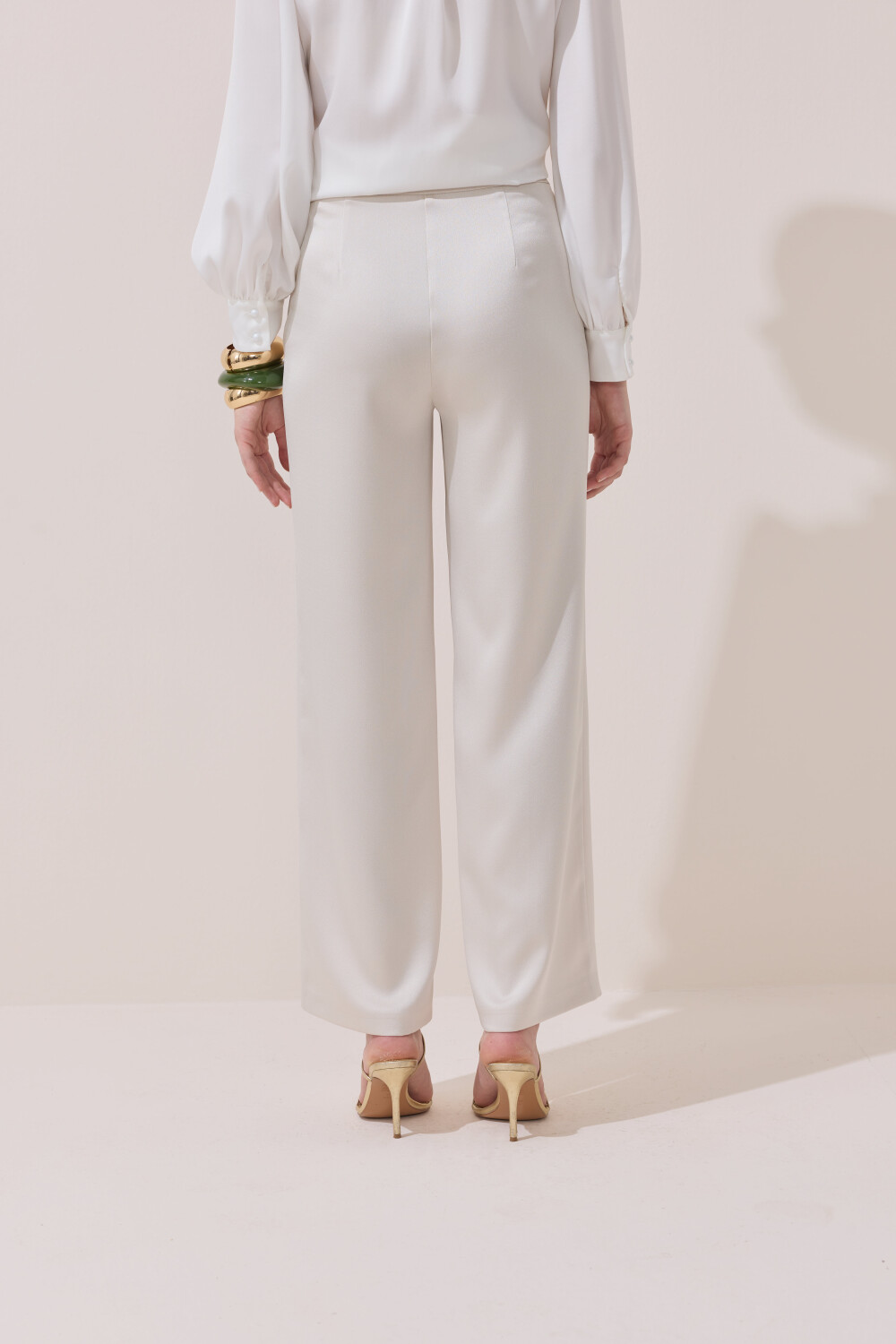 SATEN PANTOLON BEJ - 5