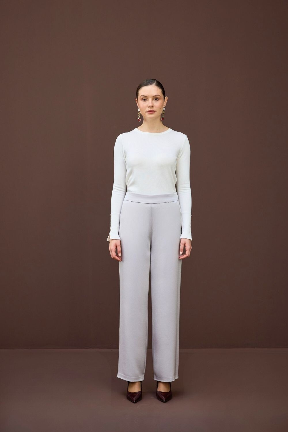 SATEN PANTOLON GÜMÜŞ - 3