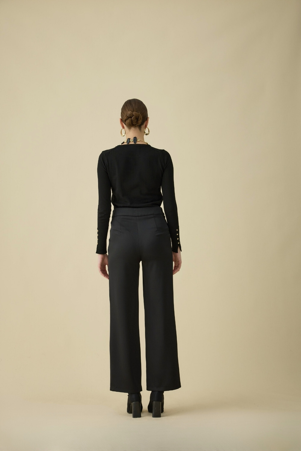 SATEN PANTOLON SİYAH - 3