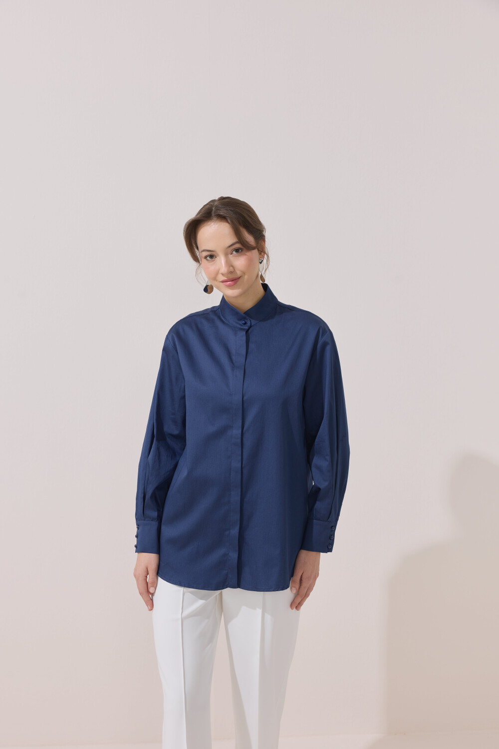 SEYYAR FİYONK DETAYLI GÖMLEK LACİVERT - 7