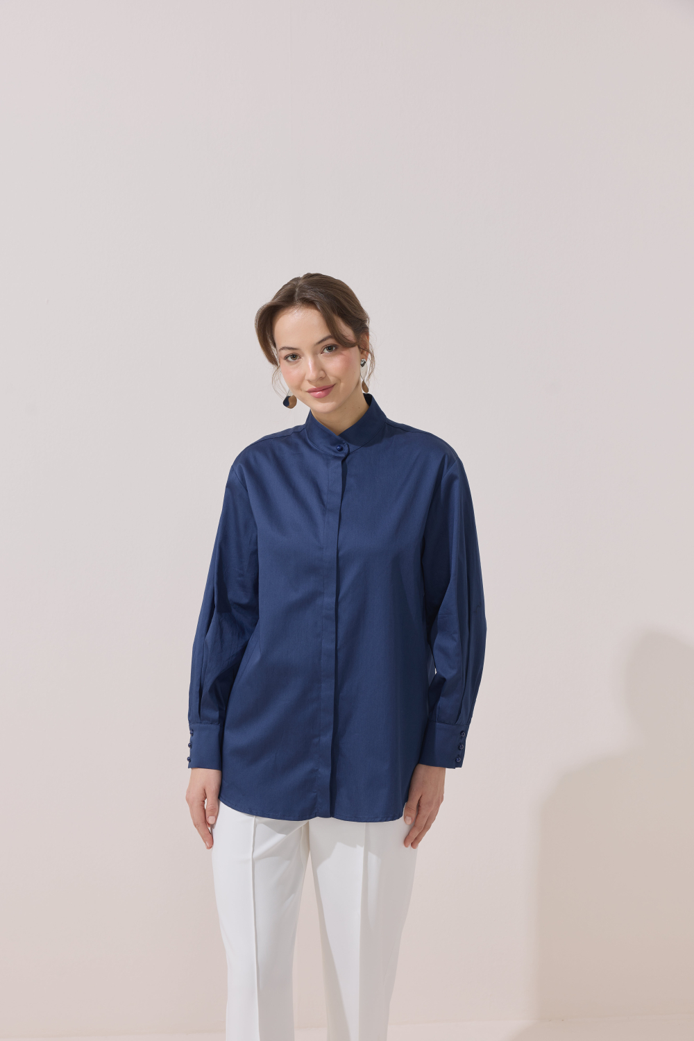 SEYYAR FİYONK DETAYLI GÖMLEK LACİVERT - 7