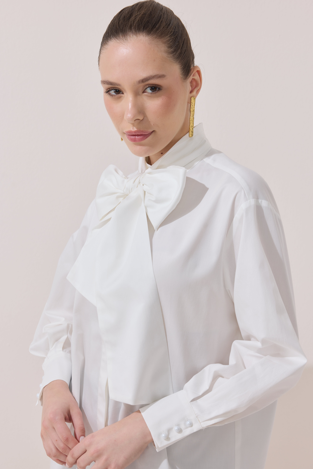 SEYYAR FİYONK DETAYLI GÖMLEK EKRU - 1