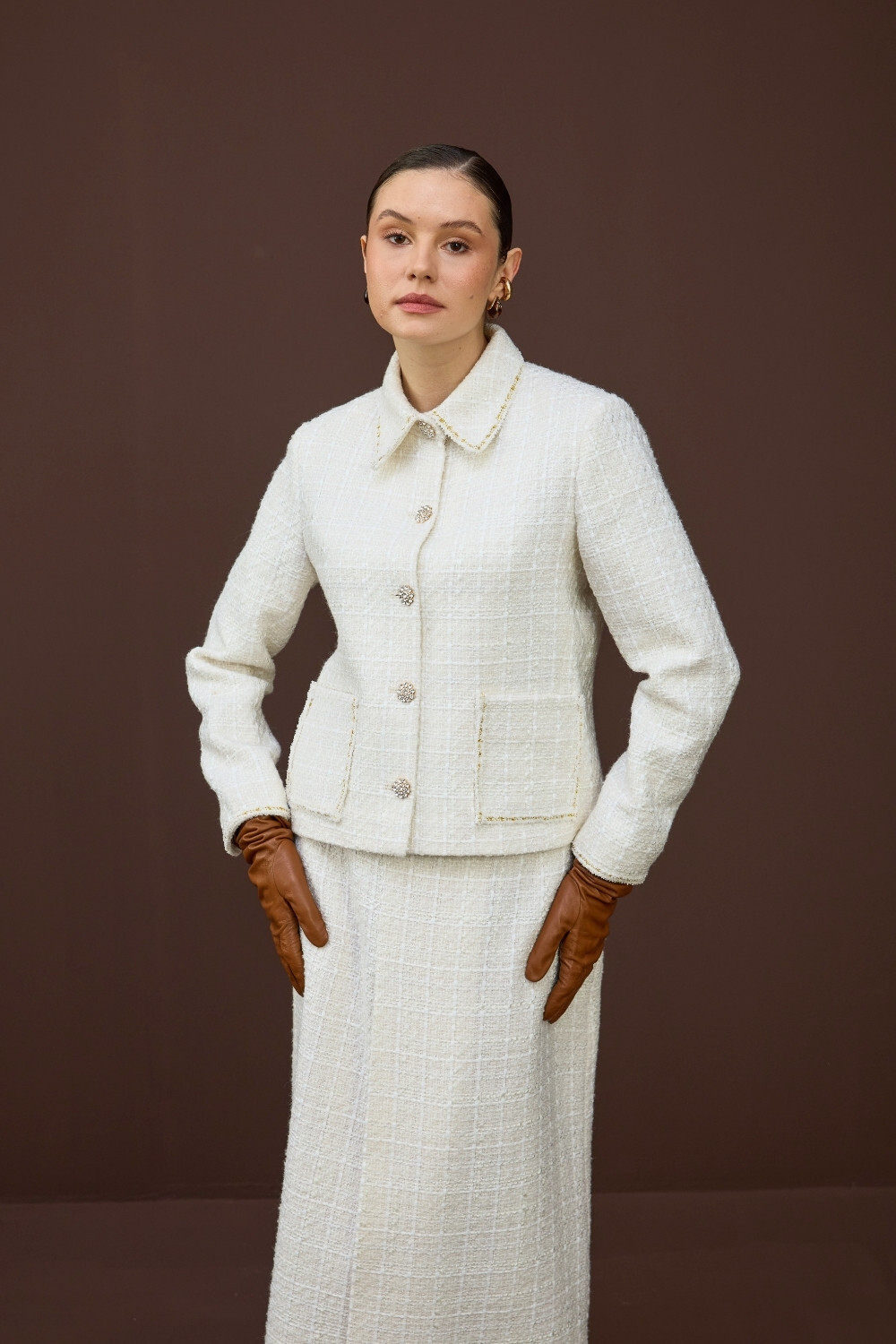 TÜVİT CEKET TAKIM EKRU - 10