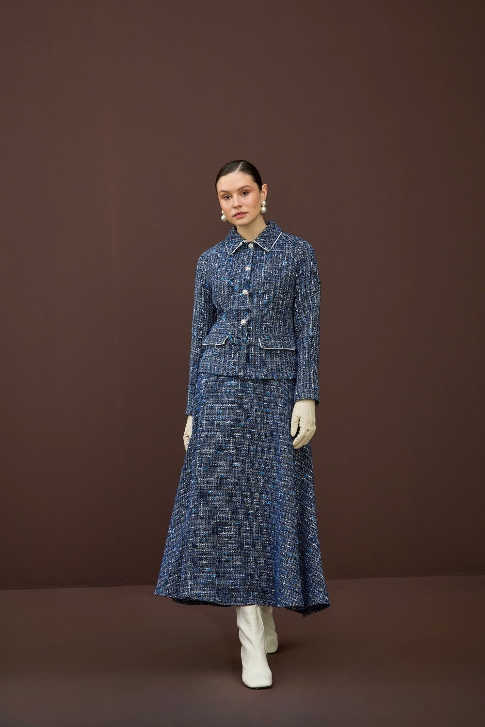 TÜVİT BİYELİ CEKET TAKIM LACİVERT - 