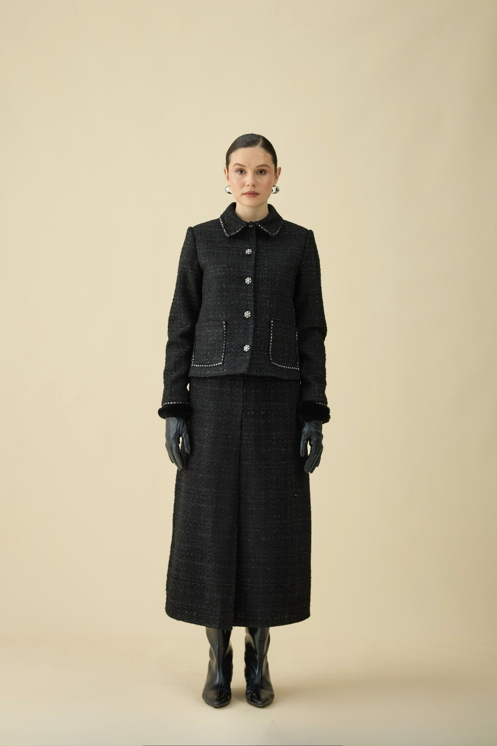 TÜVİT CEKET TAKIM SİYAH - 2