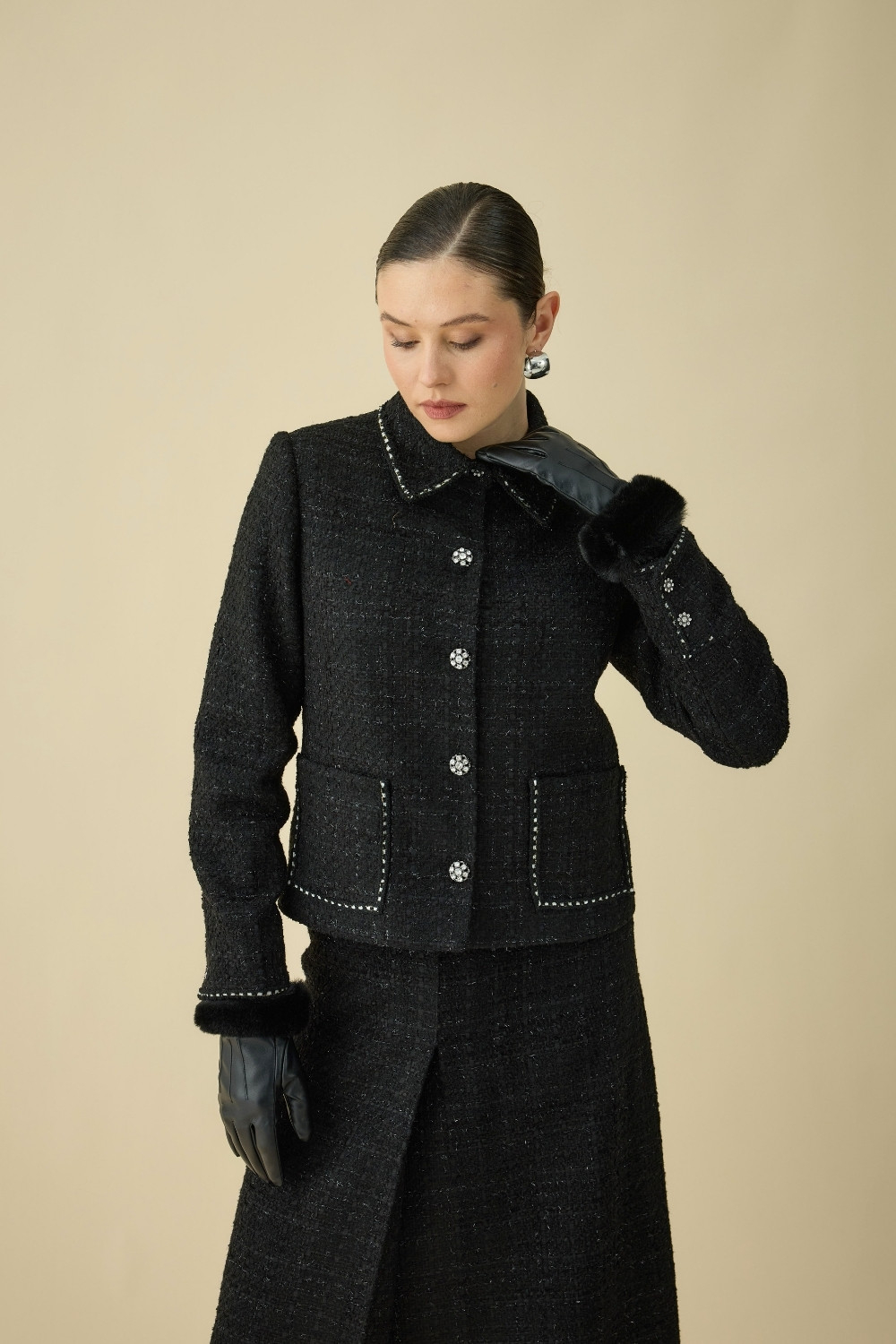 TÜVİT CEKET TAKIM SİYAH - 5