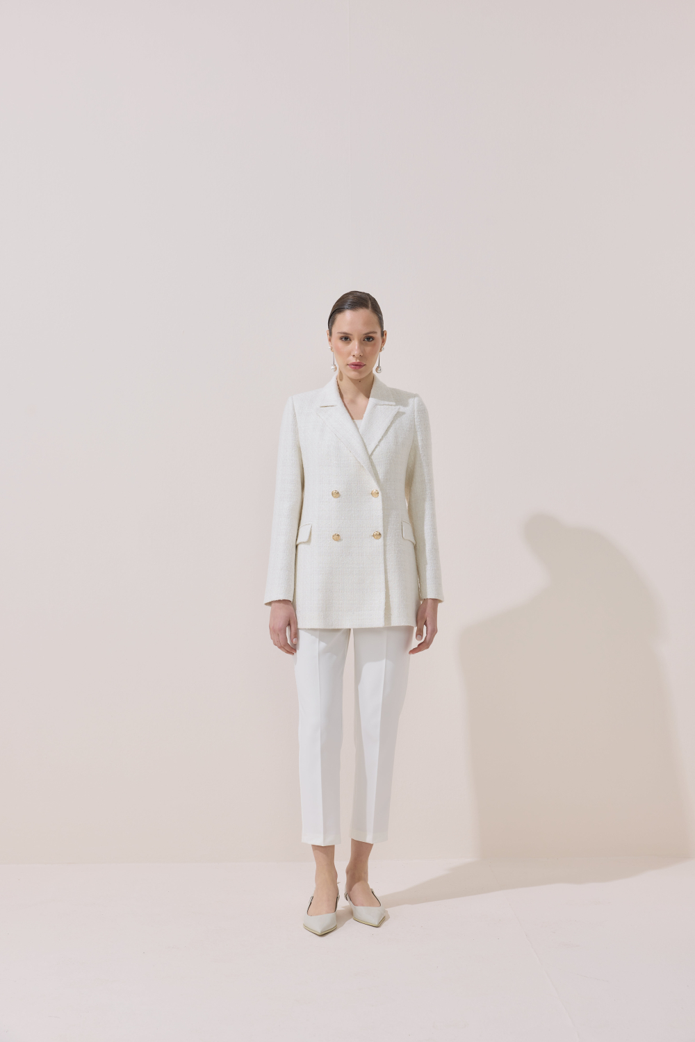 TWEED BLAZER CEKET EKRU - 4