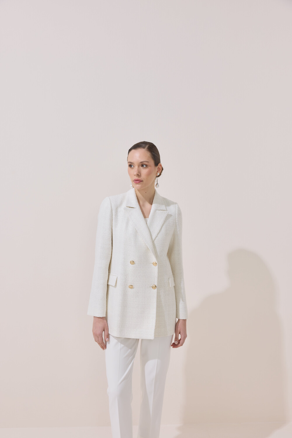 TWEED BLAZER CEKET EKRU - 6
