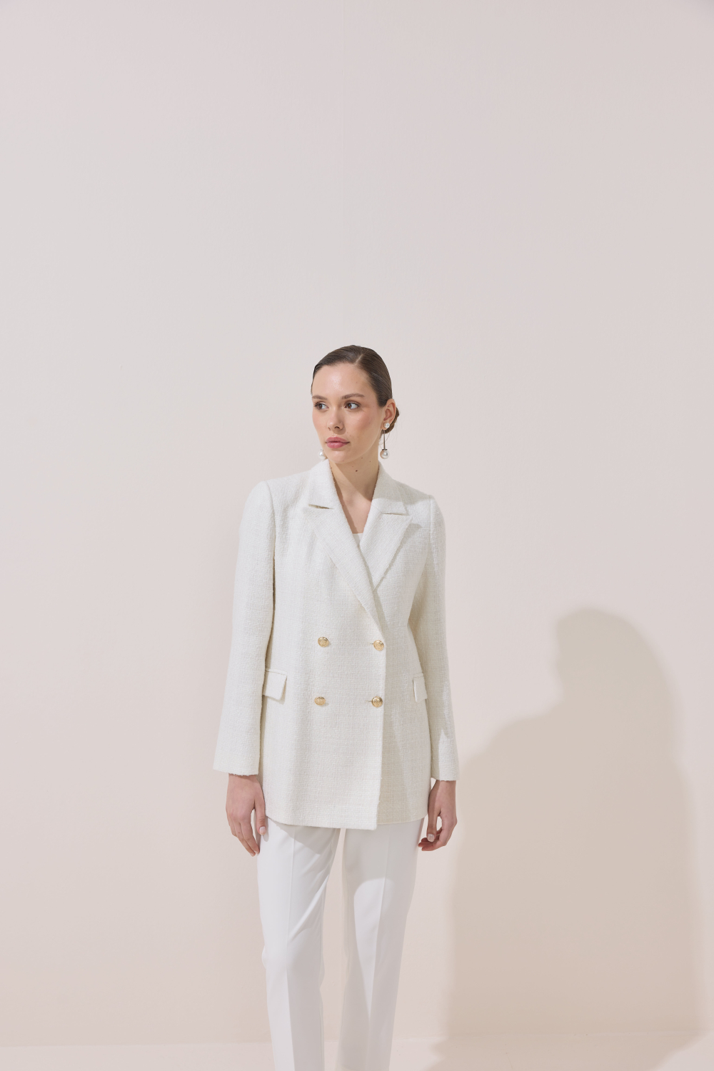 TWEED BLAZER CEKET EKRU - 6