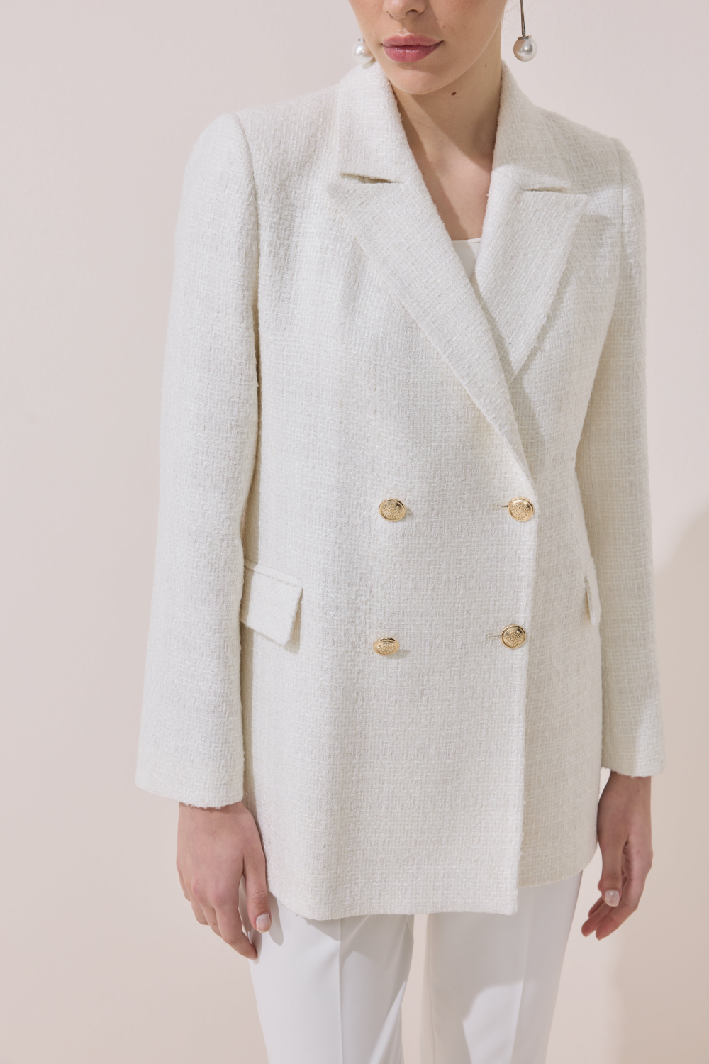 TWEED BLAZER CEKET EKRU - 8