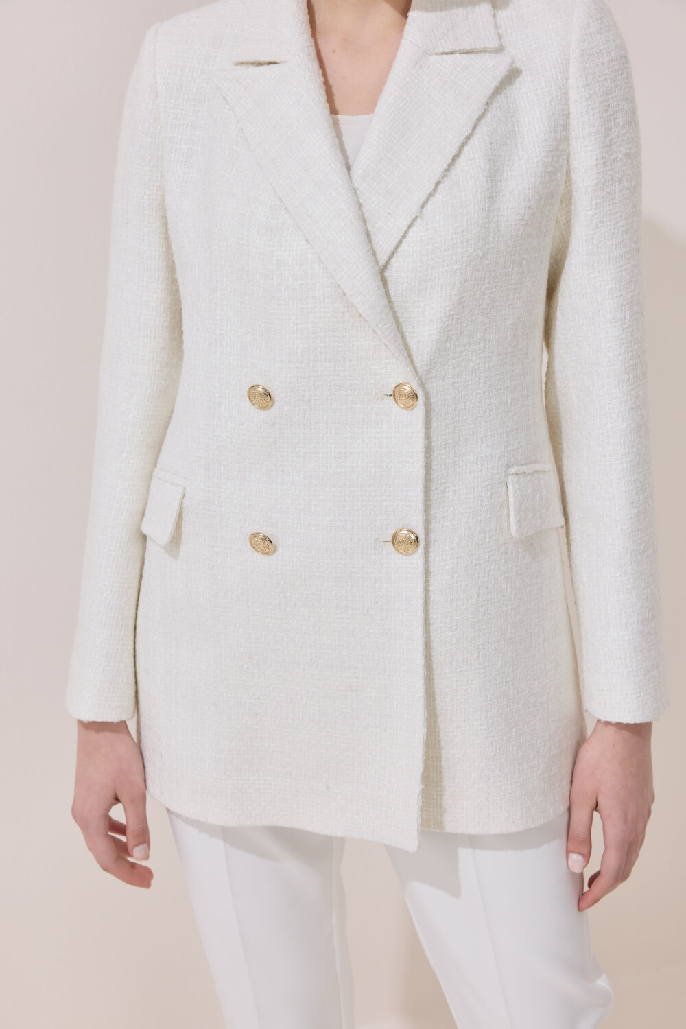 TWEED BLAZER CEKET EKRU - 3