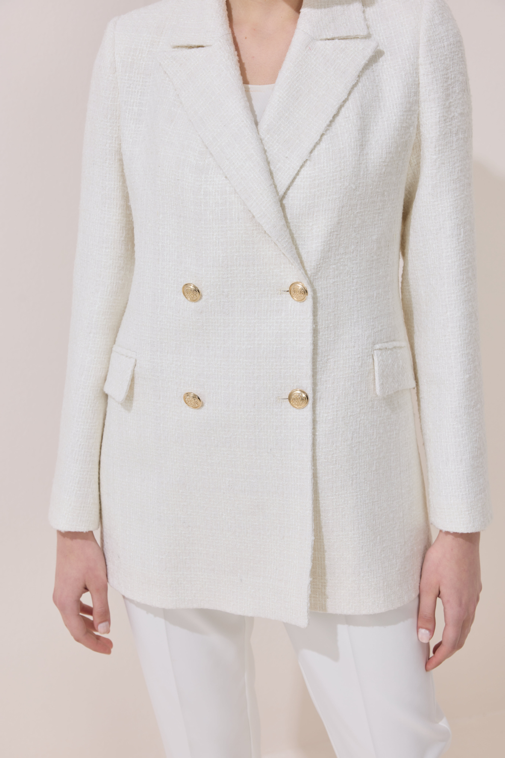 TWEED BLAZER CEKET EKRU - 3